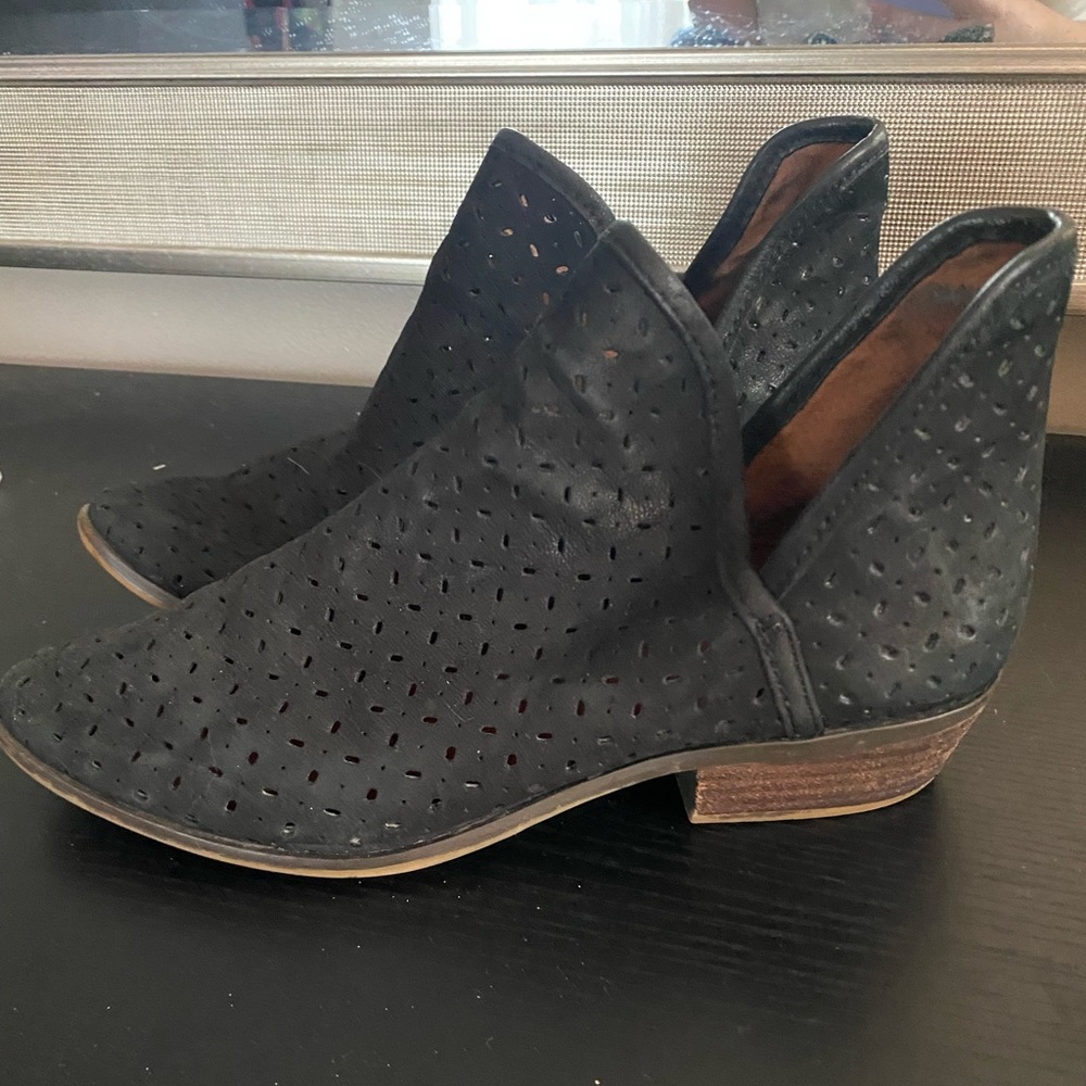 Lucky Brand black suede booties